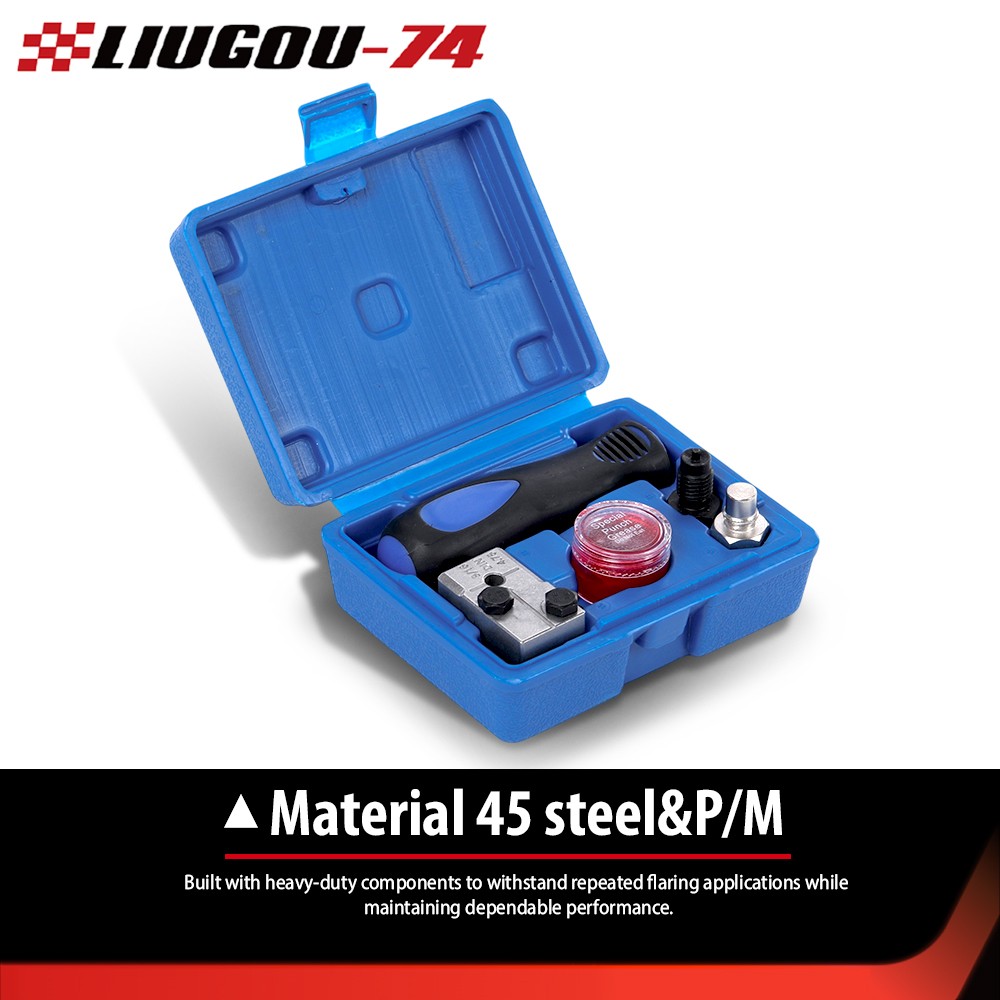 Universal Handheld Car Brake Line Flaring Tool Kit 3/16» Single Flare W/Storage