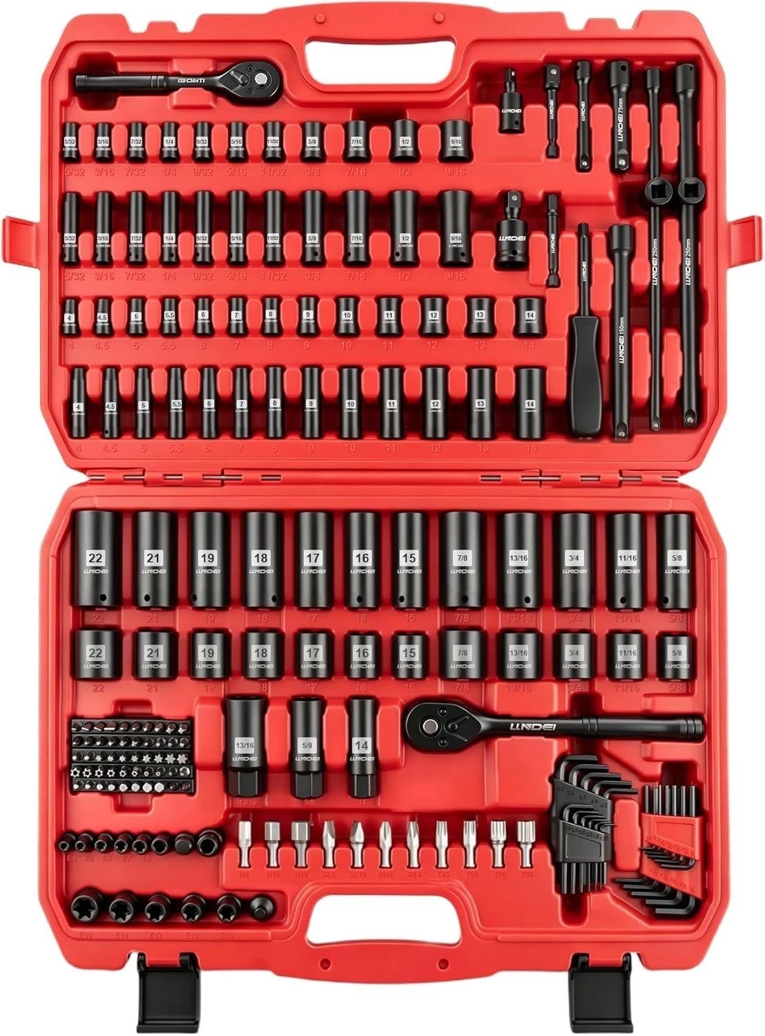 Versatile 186-Piece Ratchet Socket Wrench Set for Mechanics