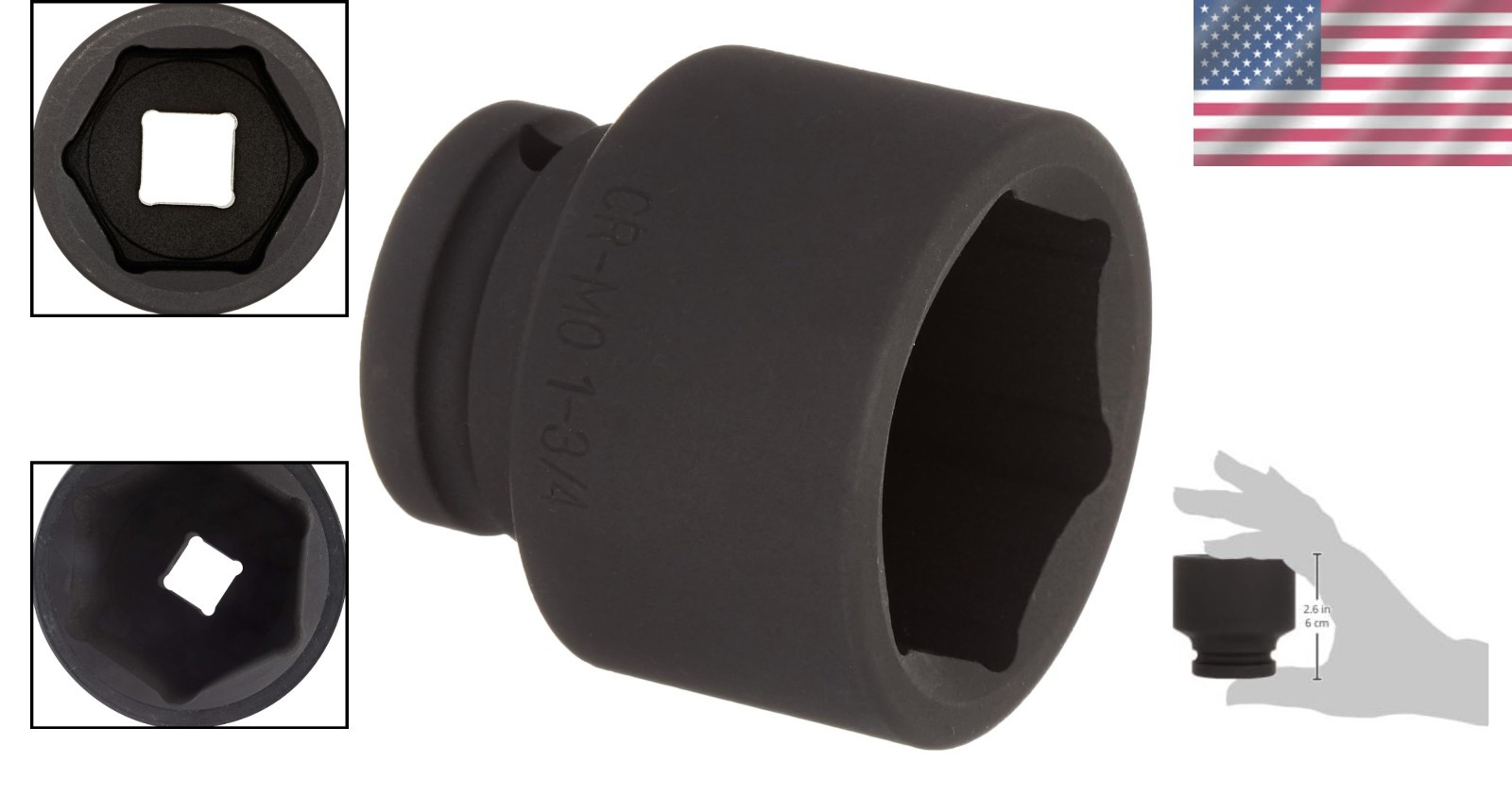 CR-MO Steel 3/4 in. Drive 1-3/4 in. Deep Impact Socket – High-Torque Performance