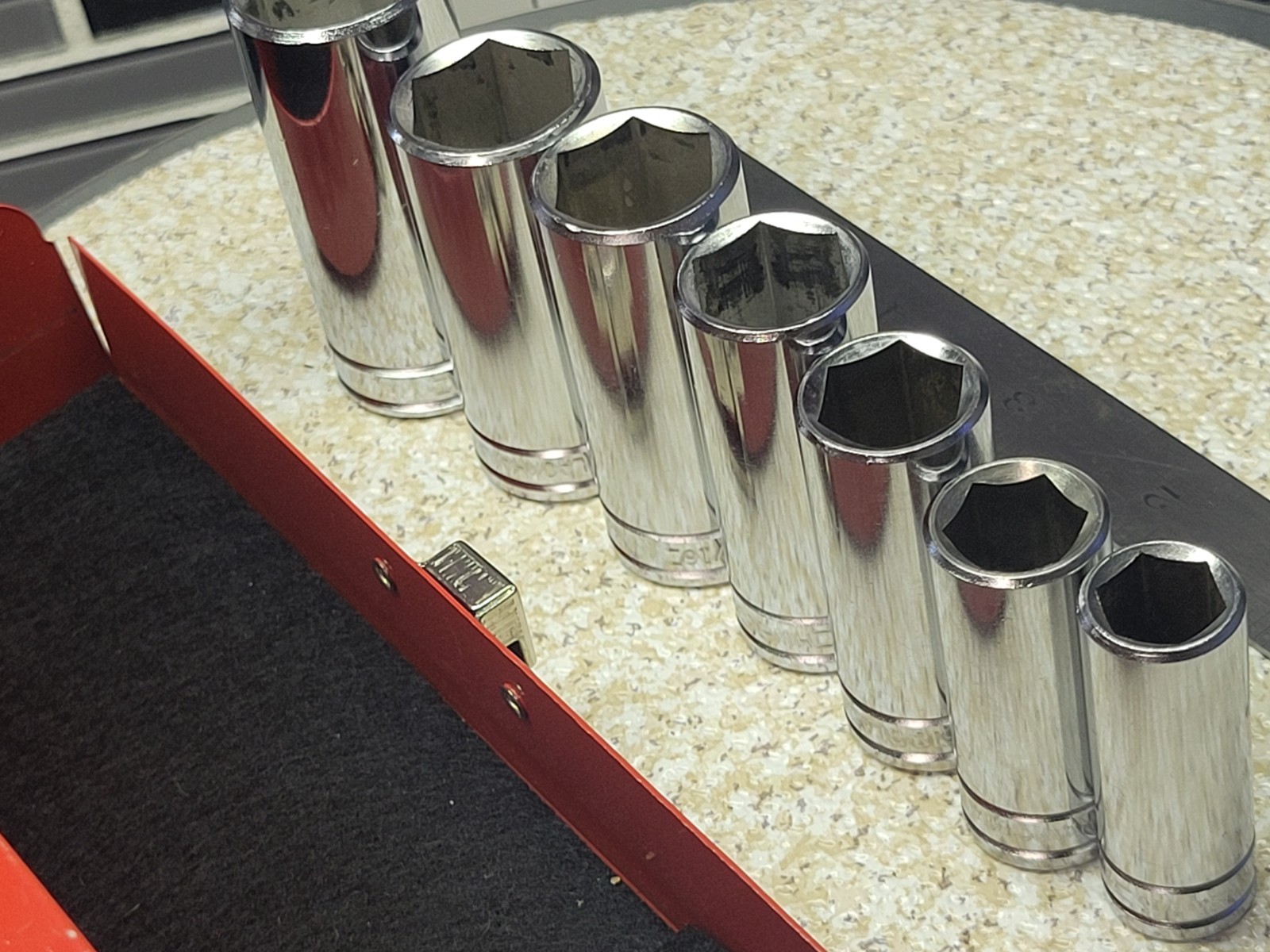 Blackhawk Tools USA 7PC SAE Deep Socket – 3/8” Drive, 6 Point W/ Red Metal Case