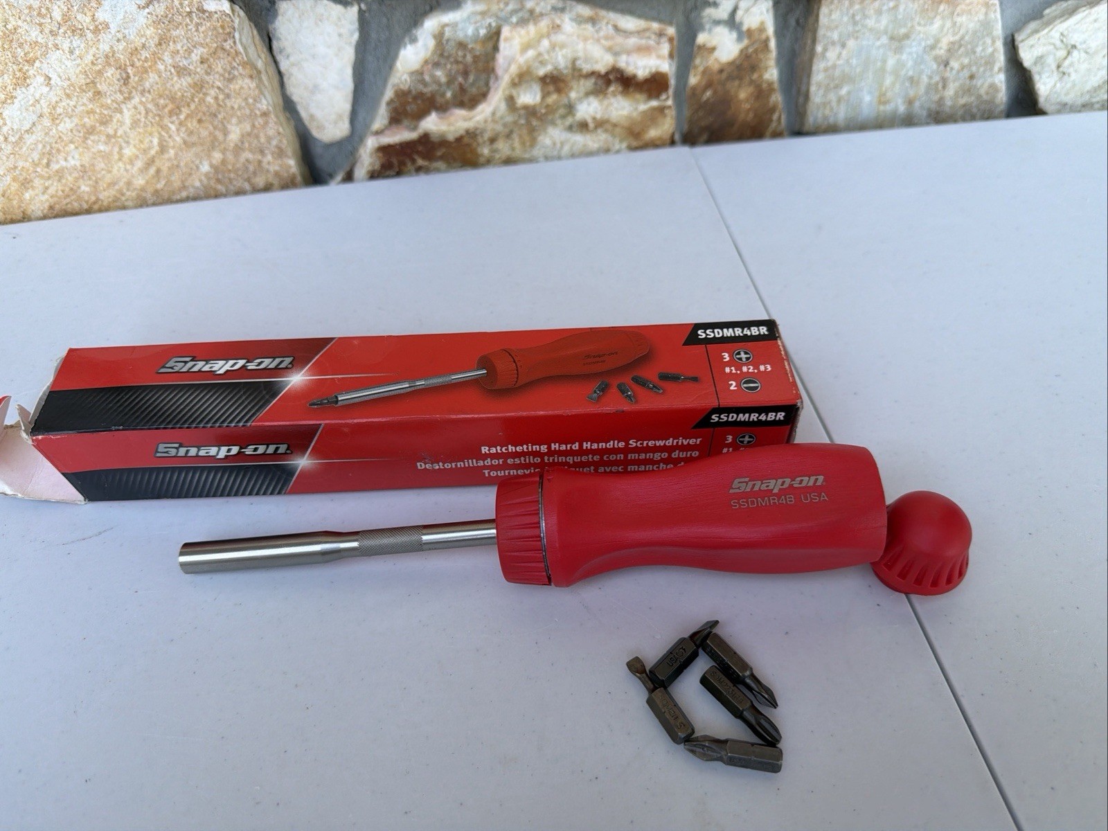Snap-on Tools USA NEW RED Hard Handle Ratcheting Screwdriver SSDMR4BR