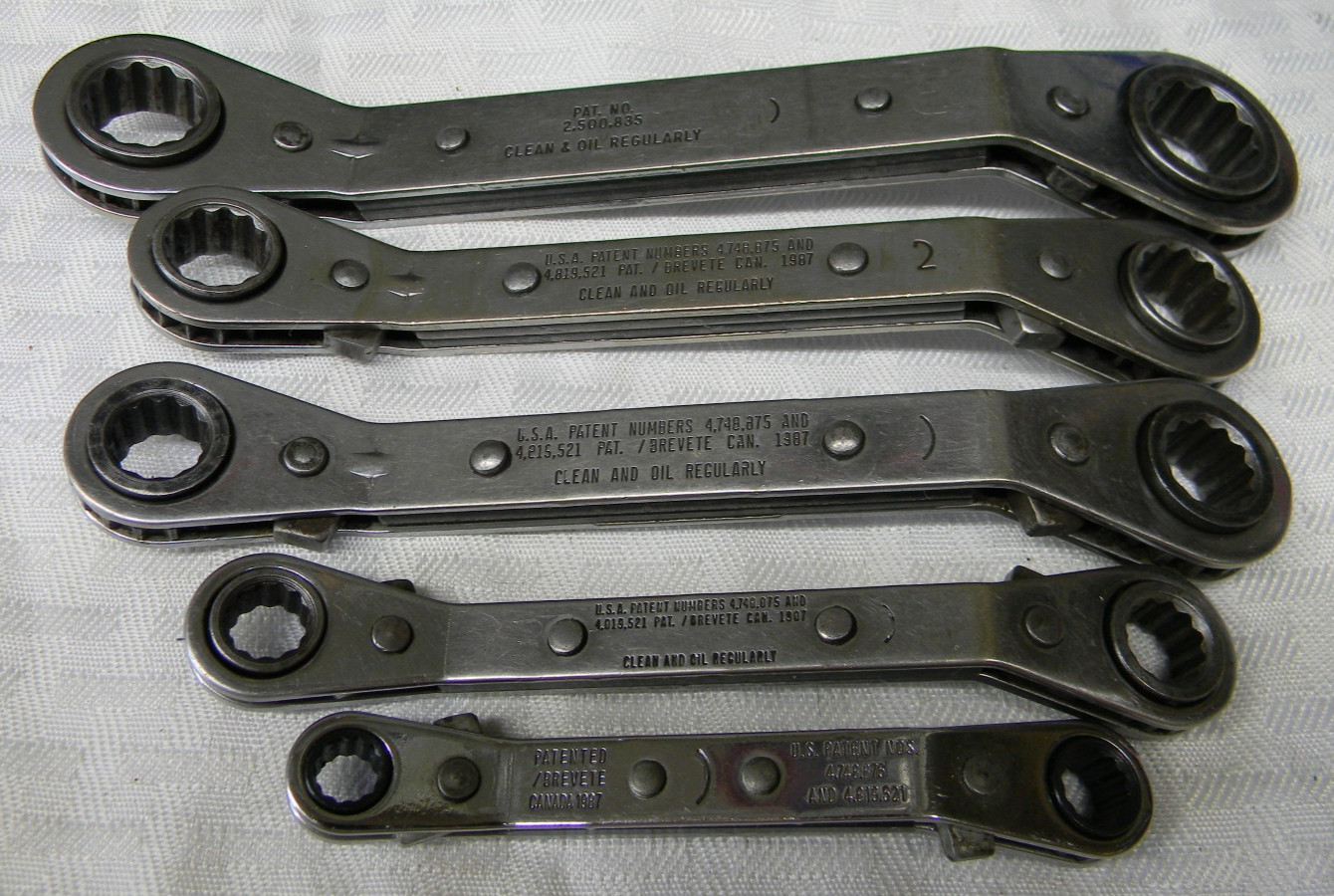 BLUE-POINT 5PC METRIC 12PT 25° OFFSET RATCHETING BOX WRENCH SET 7-17MM #RBYAM605