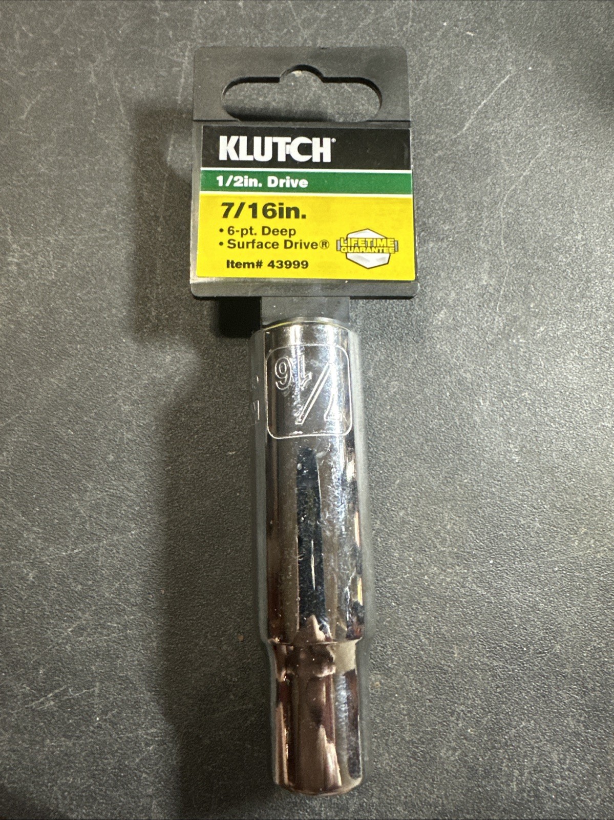 New Klutch 1/2” Drive 6pt Deep 7/16” Sae Socket