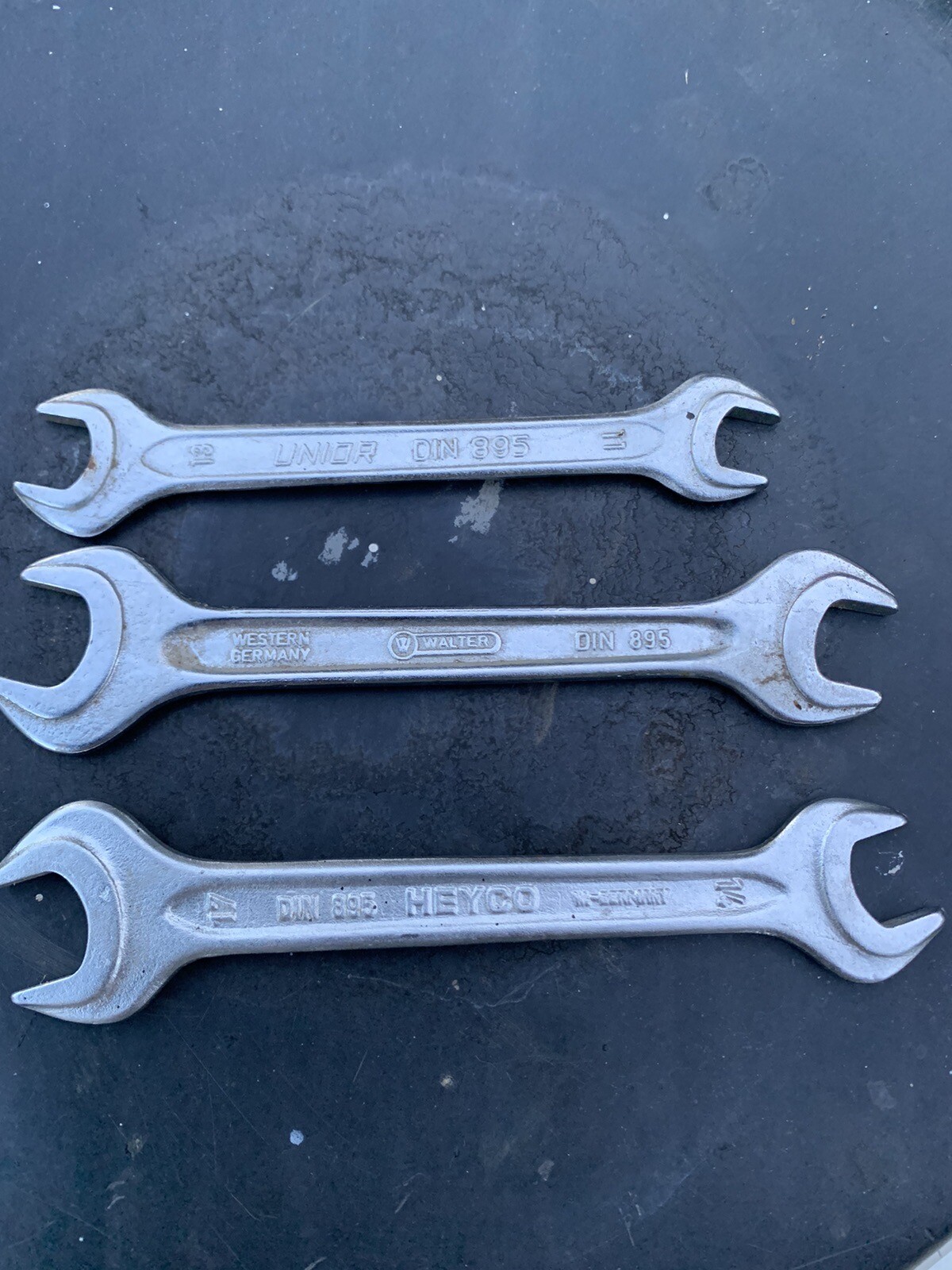 Mercedes Benz Used Open End Wrenches Size (2)-14/17 Heyco and 11/13 Unior #895