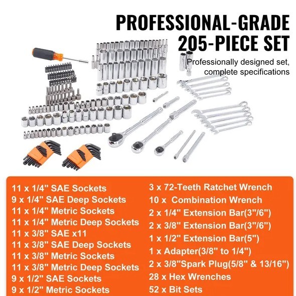 27PCS Bearing Press & Pull Sleeve Kit Bush Removal Installation Tool Set
