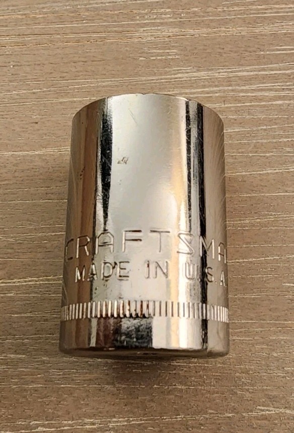 Craftsman USA 19mm Socket 12 Point 1/2″ Drive G 44238 (Bottom Knurl)