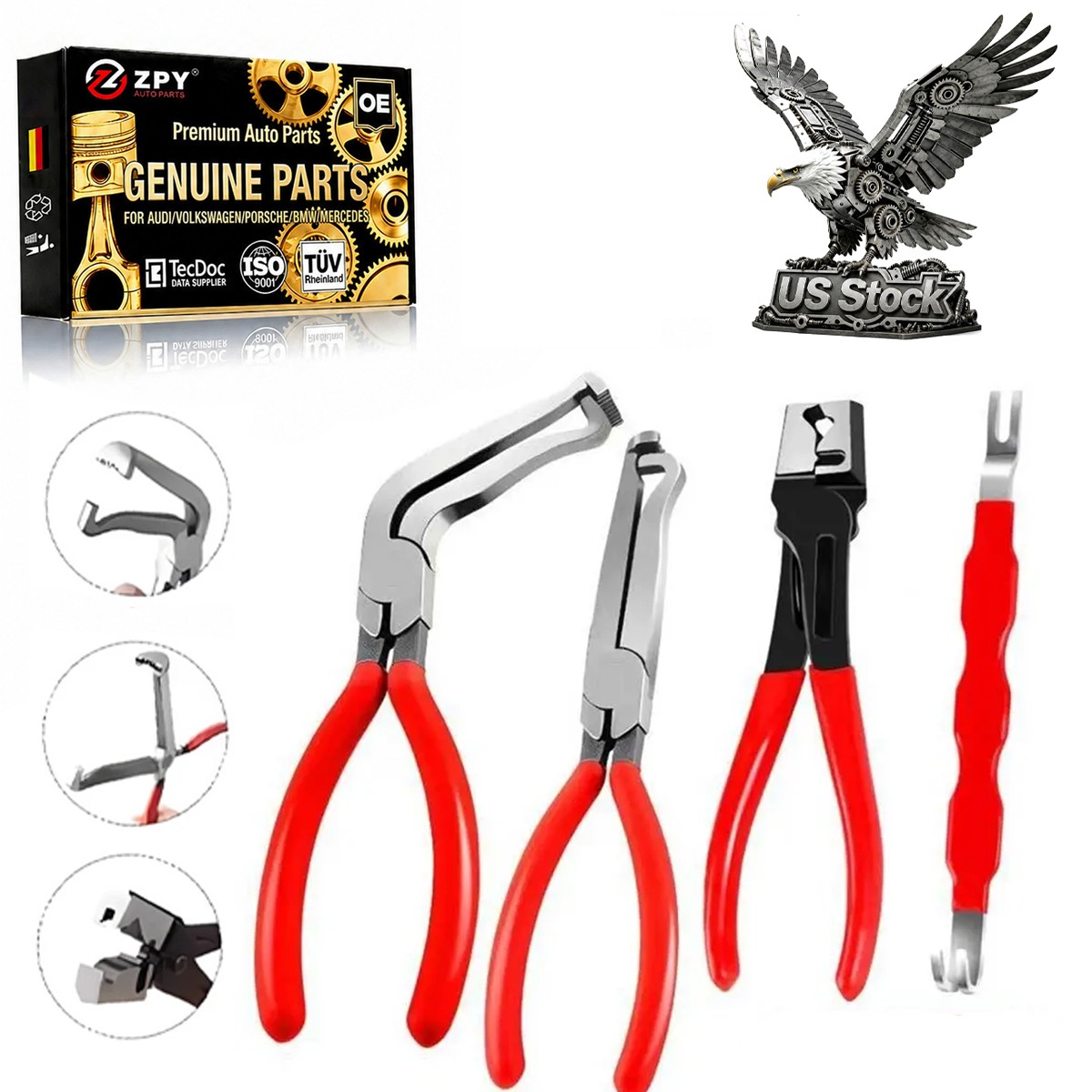 4Pcs Electrical Disconnect Pliers 60° Automotive Electrical Connector Separator