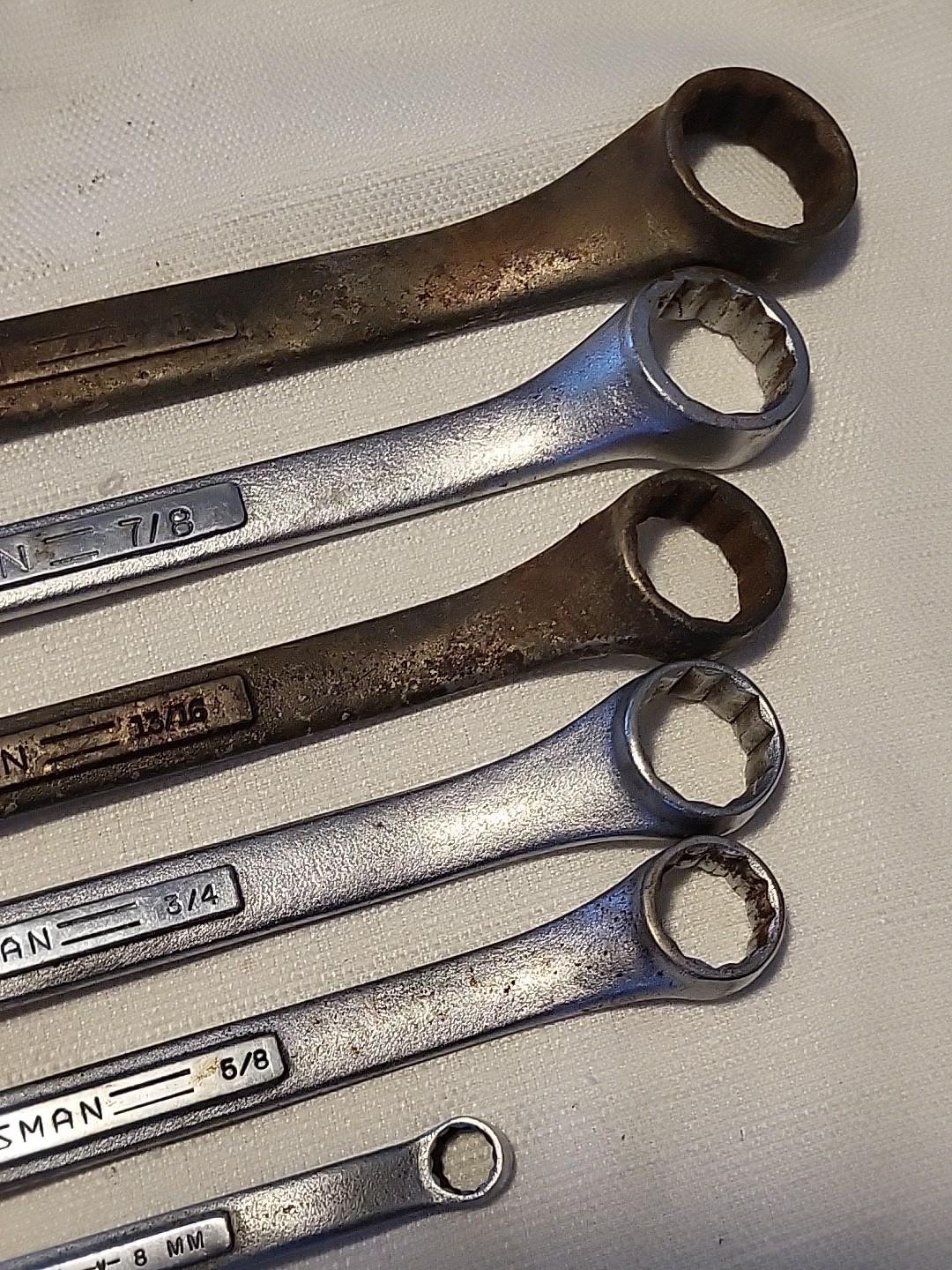 Lot of 6 Vtg Craftsman V Series Double Box End Wrenches SAE and Metric