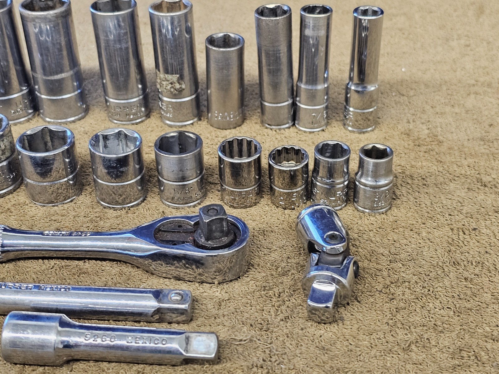 Urrea Socket Ratchet Extension Set 3/8″ 7/8 13/16 3/4 11/16 5/8 9/16 1/2 7/16″