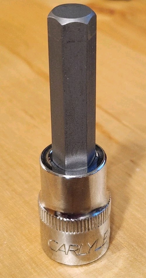 NAPA CARLYLE SH3810M 10MM HEX BIT/ALLEN CHROME S2 BIT SOCKET 3/8″ DRIVE TAIWAN