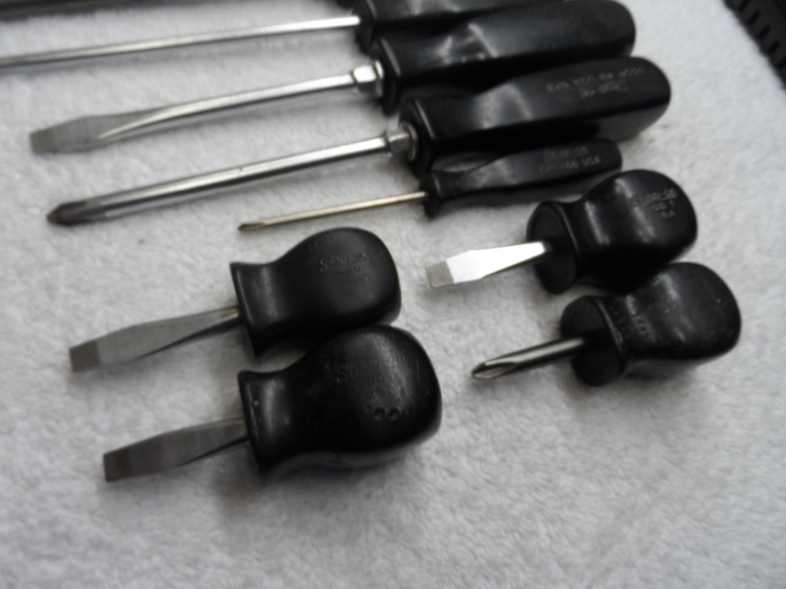 Snap-On 3 Phillips 6 Slotted Screwdriver Set. made in USA (Black) – 9 pcs