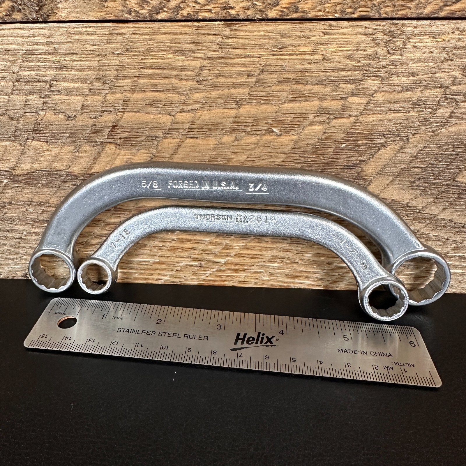 Duro-Chrome & Thorsen OBSTRUCTION WRENCH 7/16″x1/2″, 5/8″x3/4″ Half Moon Box End