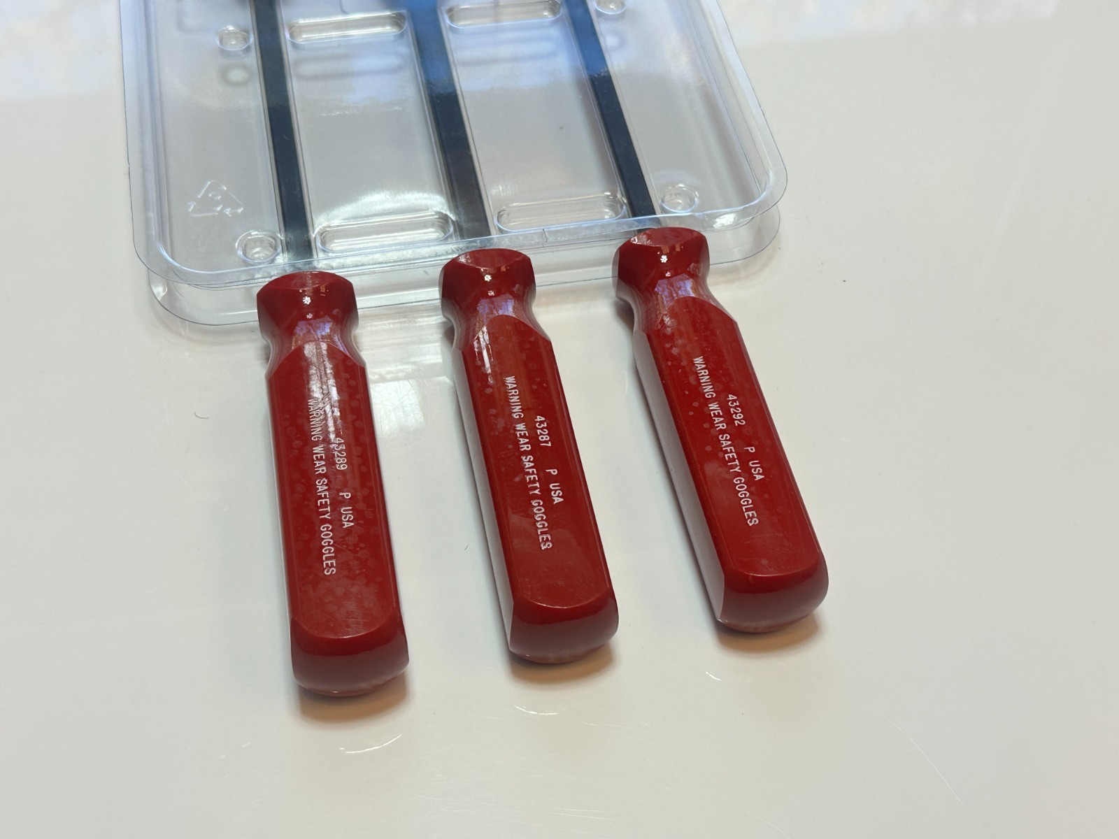 NOS Craftsman Tools USA 43293 RARE 3pc RED Handle Gasket Carbon Scraper Set NEW