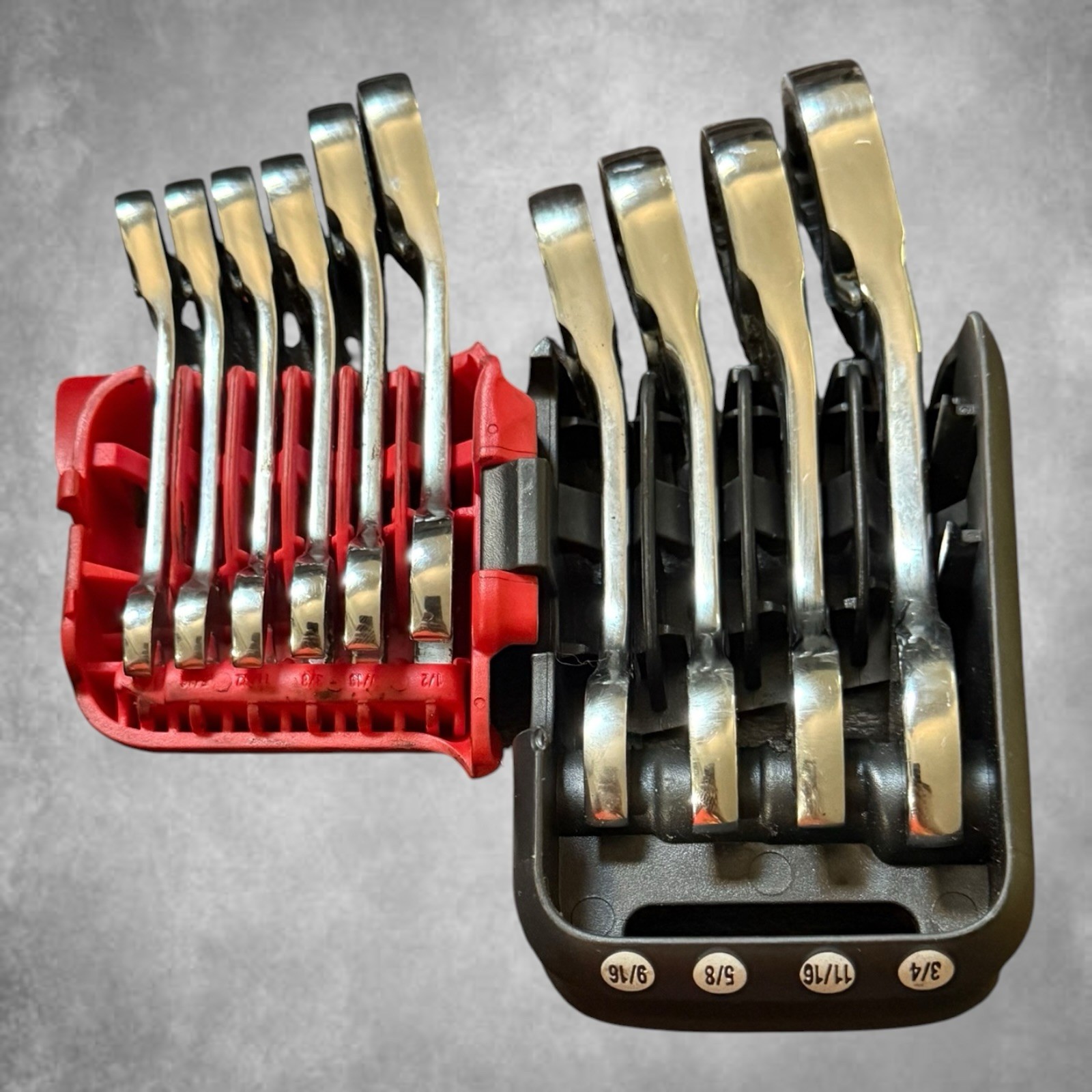 #bo795 Mac Tools 10 Pc. SAE 12 Pt. Stubby Reversible Ratcheting Wrench Set