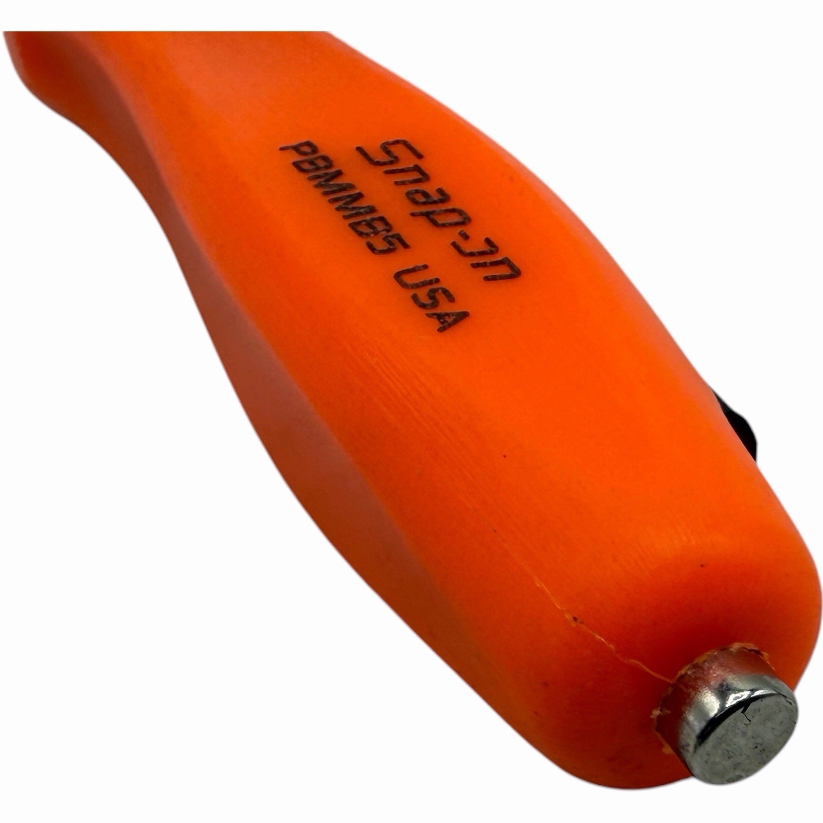 Snap On Tools Mini Magnetic Pocket Pry Bar Orange 5 inch Bent 45 Degree