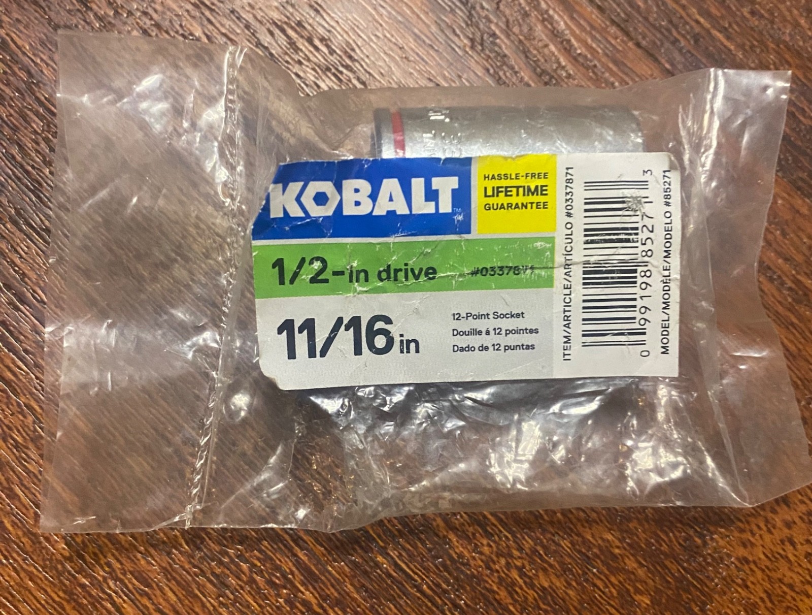Kobalt 11/16 in – 1/2 inch Drive Socket – 12 Point – Brand New