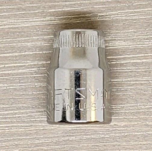 Craftsman USA 9mm Socket 6 Point 3/8″ Drive G 43541 (Top Knurl)