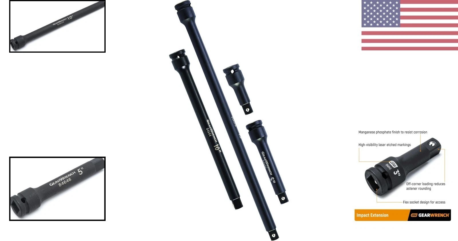 4-Piece Impact Extension Set in Chrome Molybdenum – Enhanced Durability & Design