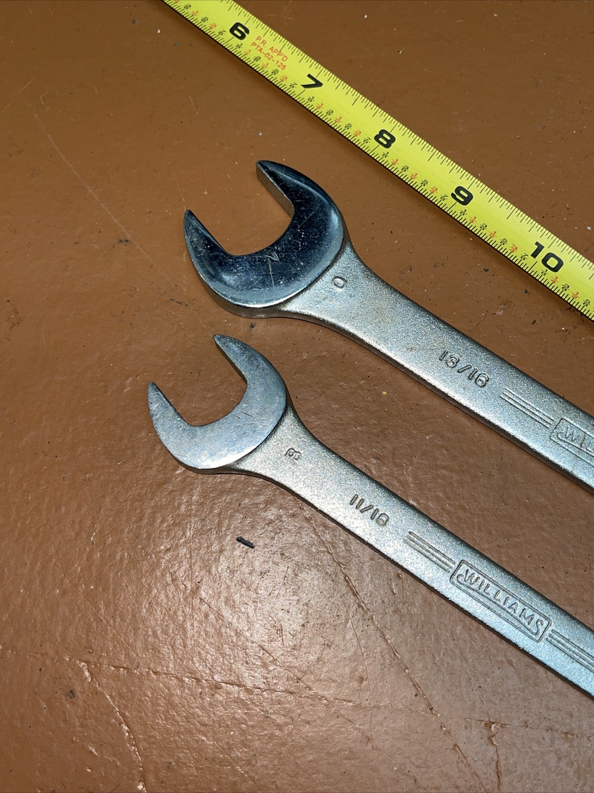 Vintage Williams USA 2 Piece SAE Open End Wrench Set 5/8 11/16 13/16 Superrench