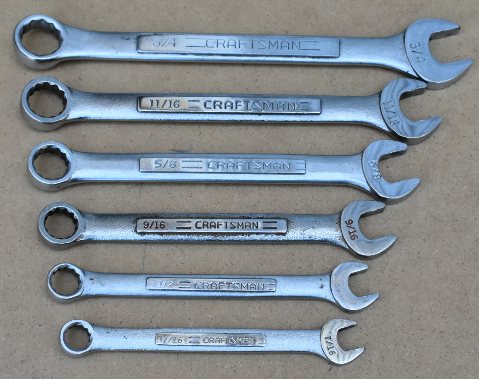 CRAFTSMAN USA 6-PIECE SAE 12-POINT OPEN/BOX END COMBINATION WRENCH SET
