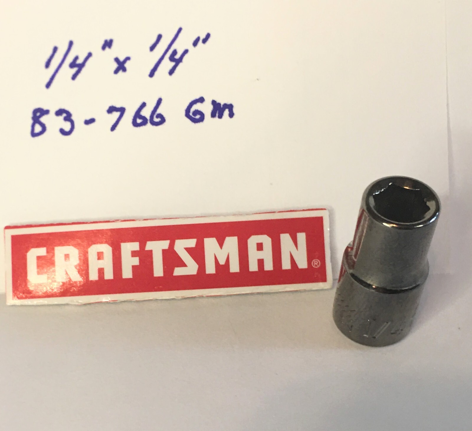 Craftsman  1/4″ x 1/4″ Dr Socket 83-766GM Gunmetal Chrome 6 Pt Free Shipping