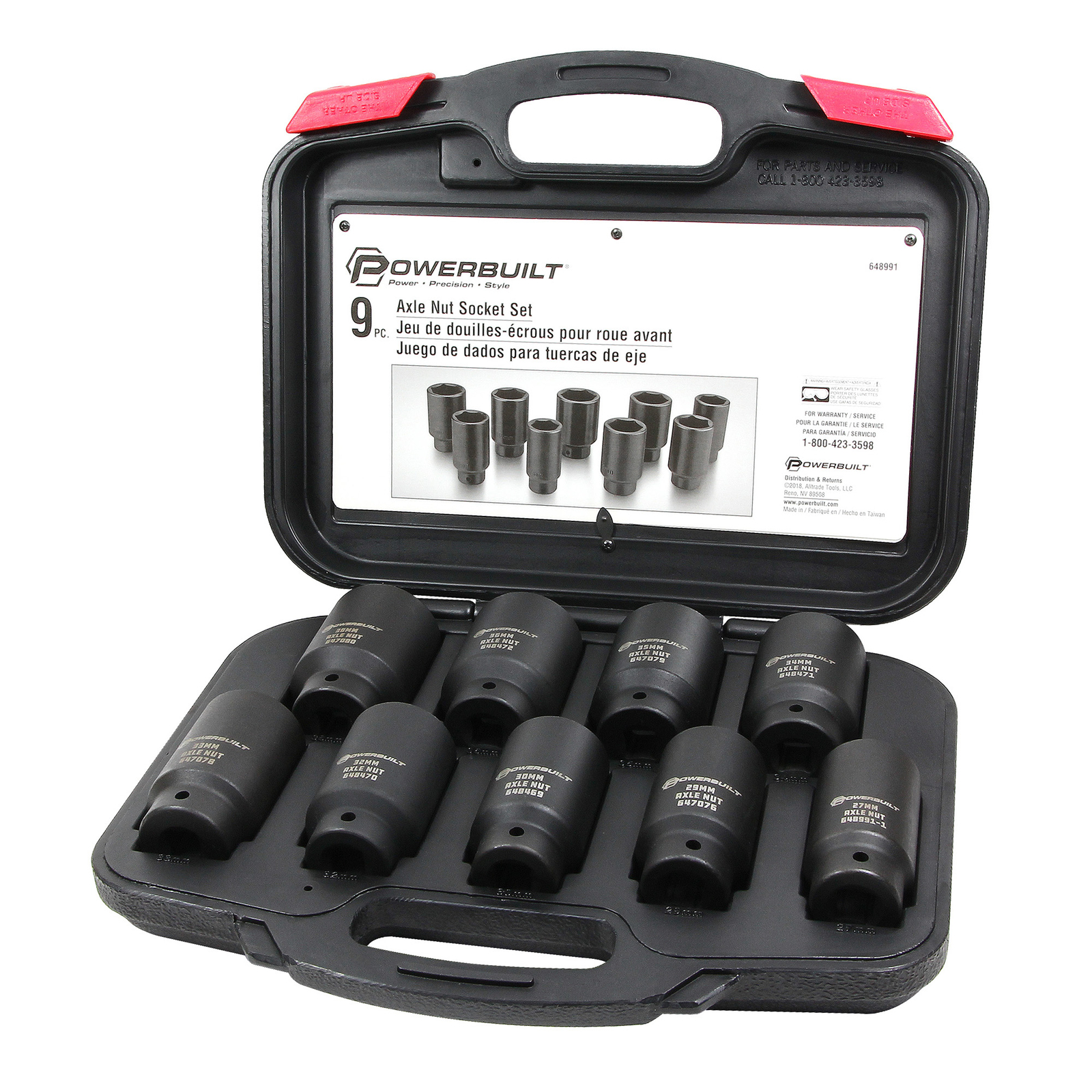 Powerbuilt 9 Piece Deluxe Axle Nut Socket Set – 648991