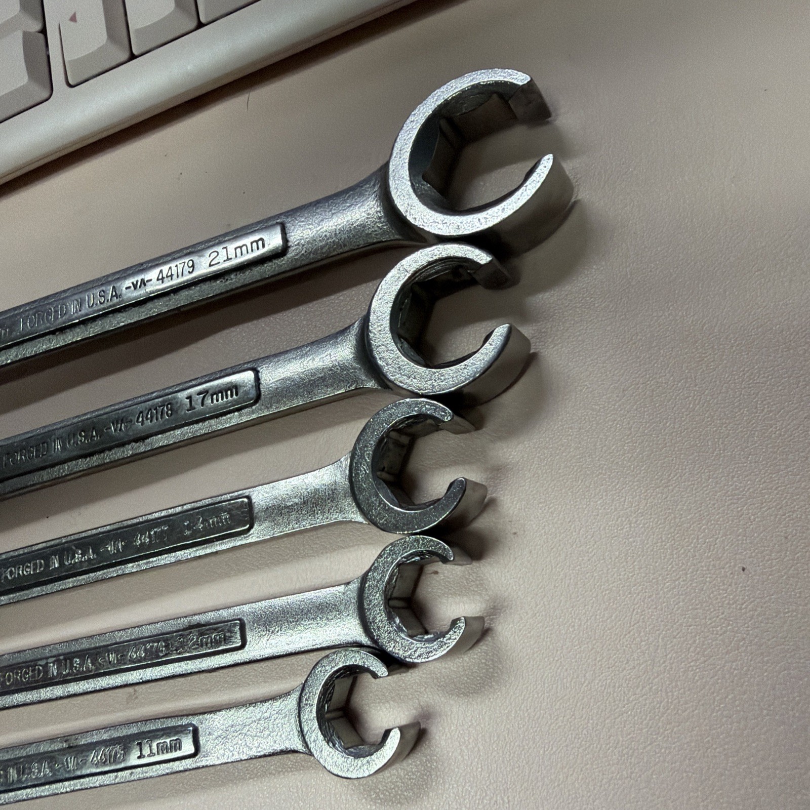 Vintage Craftsman USA 5Pc METRIC Flare Nut Line Wrench Set VA- 9mm-21mm