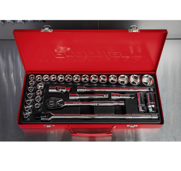 Sealey AK693 1/2 Sq Drive 6pt Walldrive Socket Set Metric Imperial