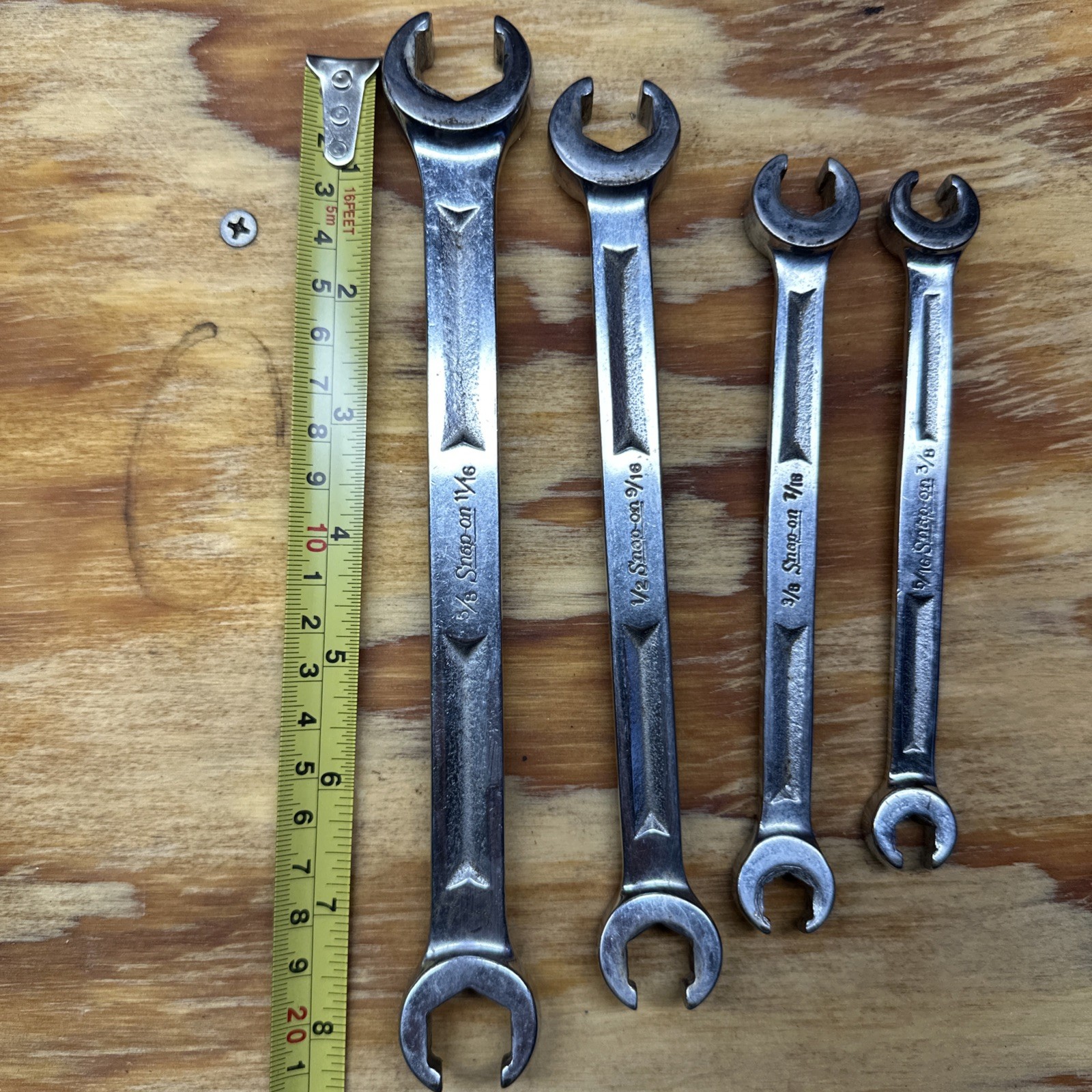 SNAP-ON RXH 4 PC SAE 6 POINT FLARE NUT LINE WRENCH 3/8″ – 11/16″ USA !!
