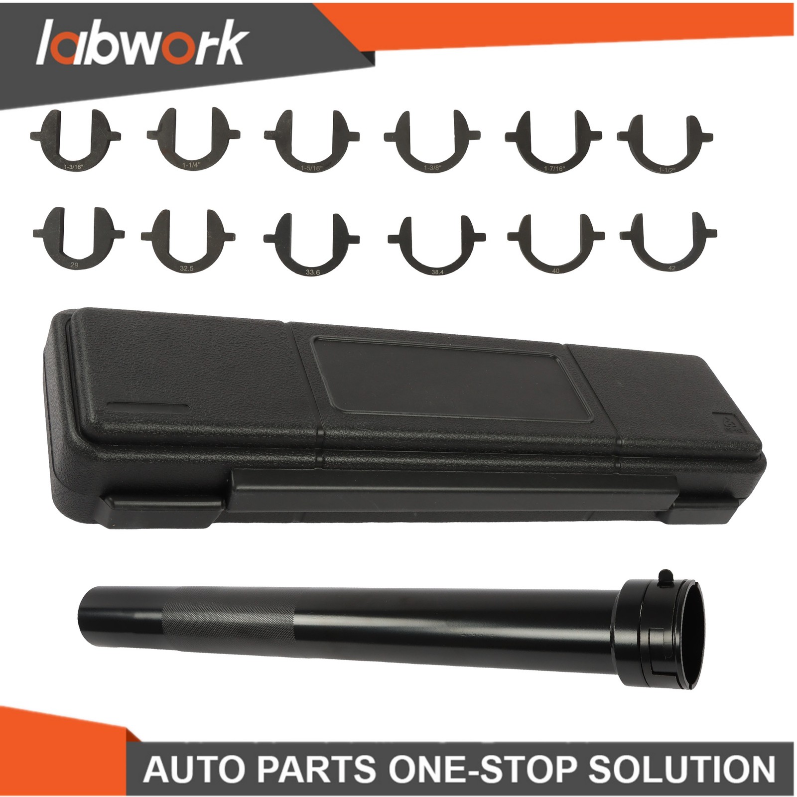 Labwork 13pc Inner Tie Rod Removal Installation Tool w/12 SAE & Metric Adaptors