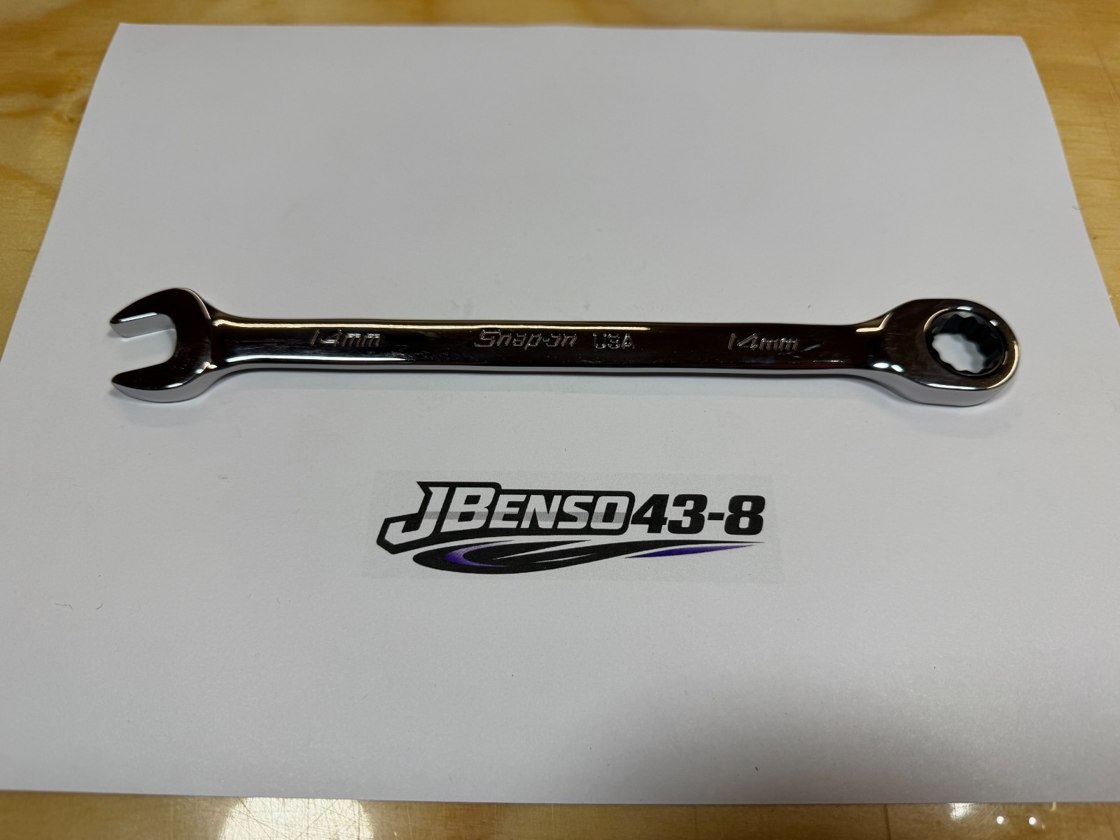 Snap-on Tools NOS 14mm Metric 0° Non-Reversing Ratcheting Combo Wrench OXRM14