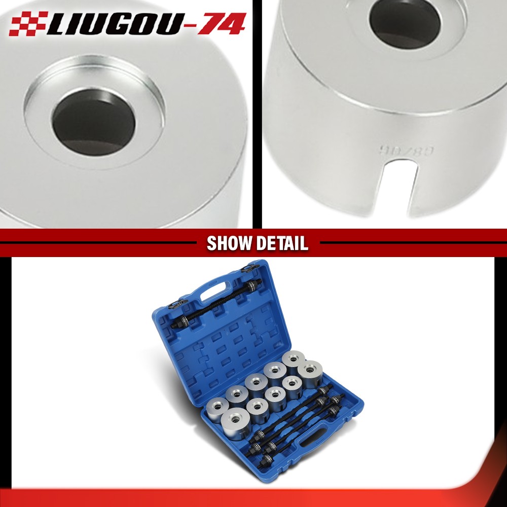 Universal Press & Pull Sleeve Kit Bush Bearing Removal Insertion Tool Kit 27 PCS