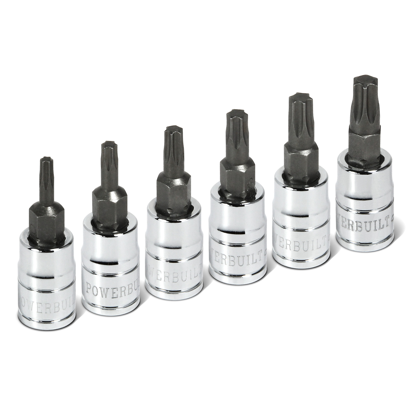 Powerbuilt 6 Piece 1/4 Inch Drive Torx Bit Socket Set – 640049