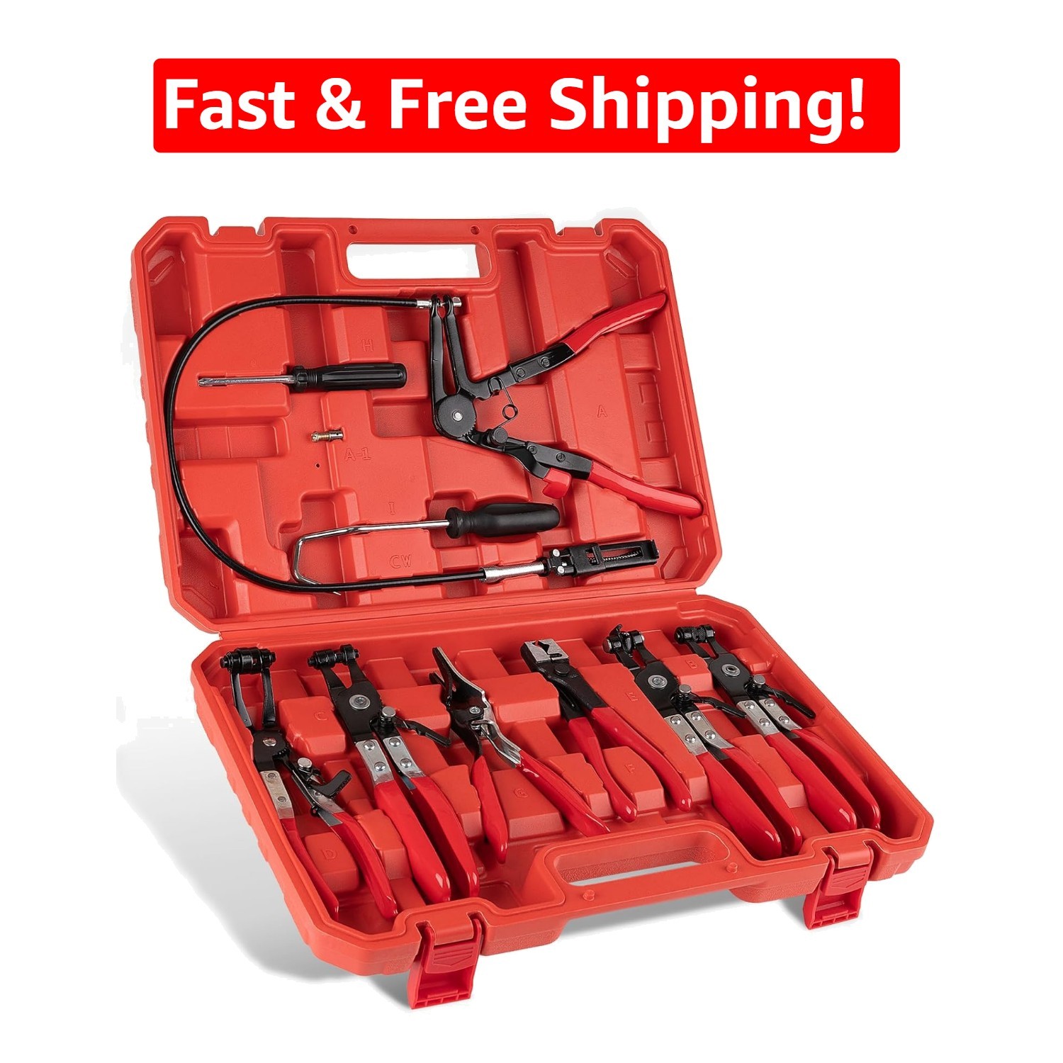 Durable 9PCS Hose Clamp Pliers with Ergonomic Grip – Auto Repair Essential