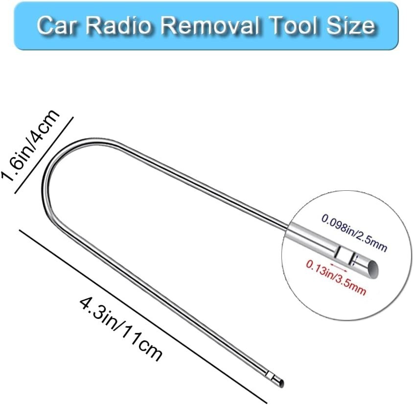 Durable U-Shaped Car Radio Pry Tools – 2PCS Stainless Steel Kit for Vehicles