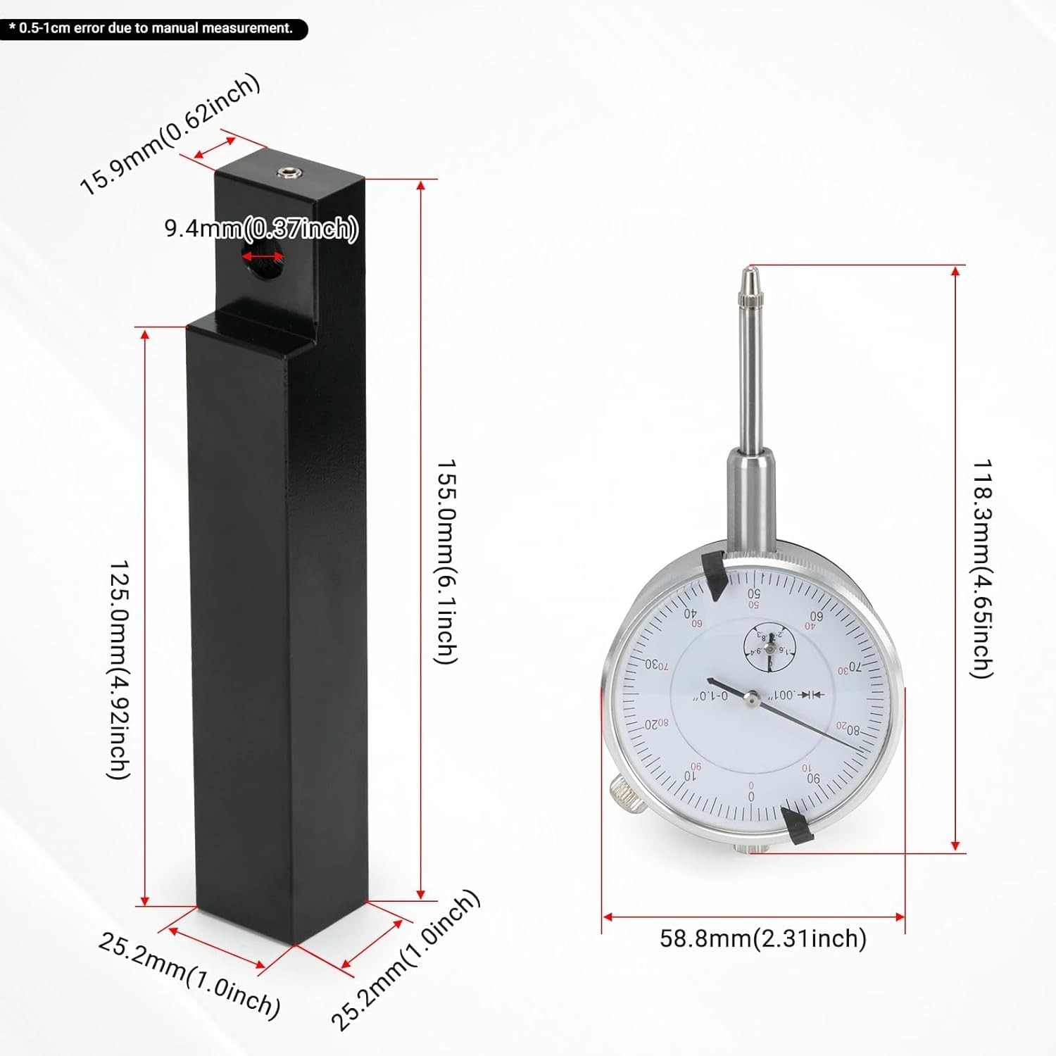 Fits 6434 Central Tools Dial Indicator Cylinder Sleeve Height Counterbore Gauge