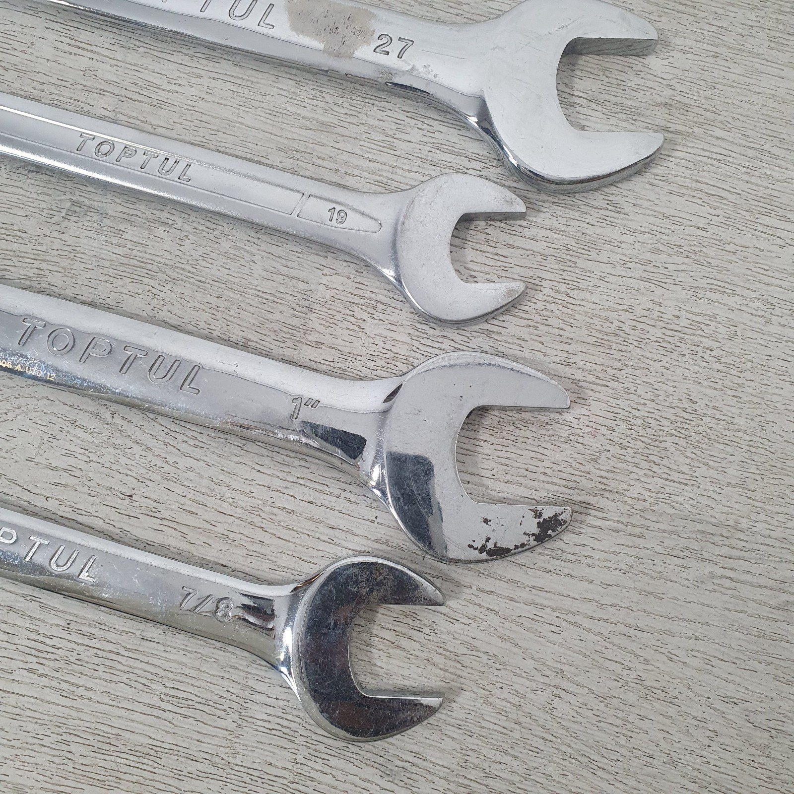 4 x Toptul Double Open Ended Spanners Metric and Imperial Mixed Bundle – B7