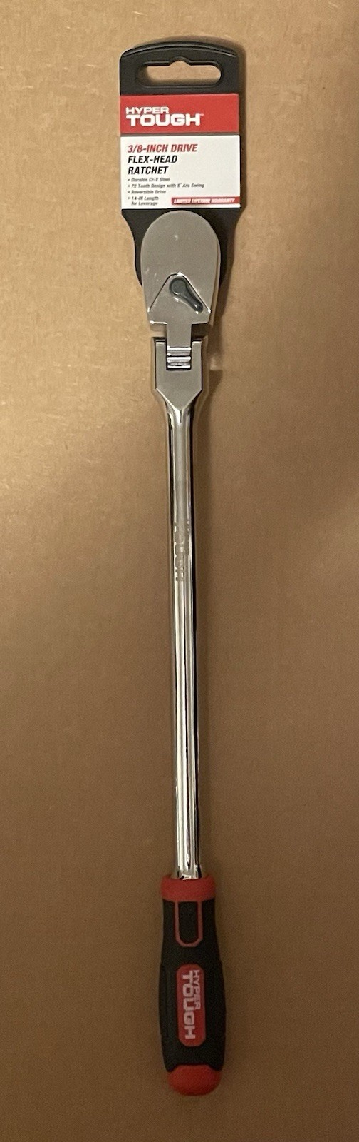 New Hyper Tough 3/8” Drive Flex-Head Ratchet *NWT* 14” Length For Leverage