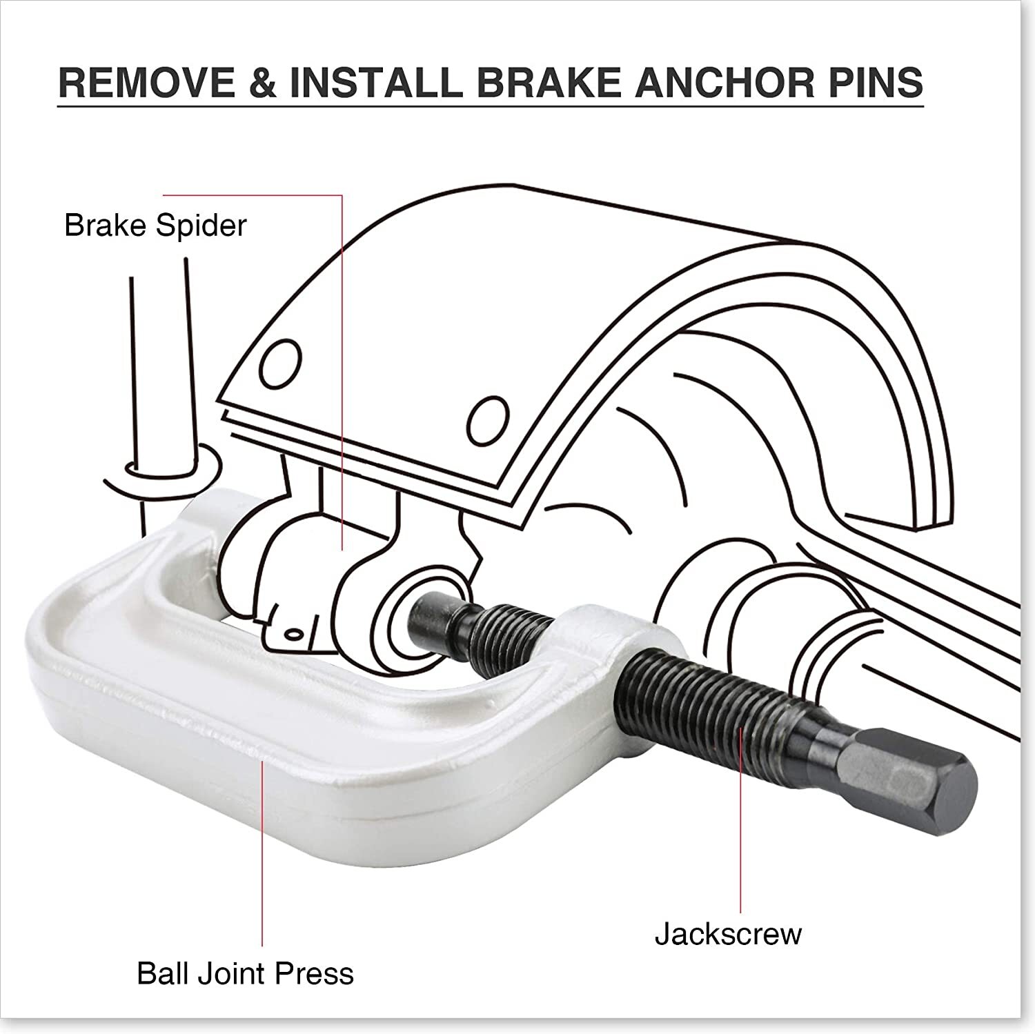 21pc Ball Joint Auto Repair Remove Installing Master Adapter C-Frame Press 2 4WD