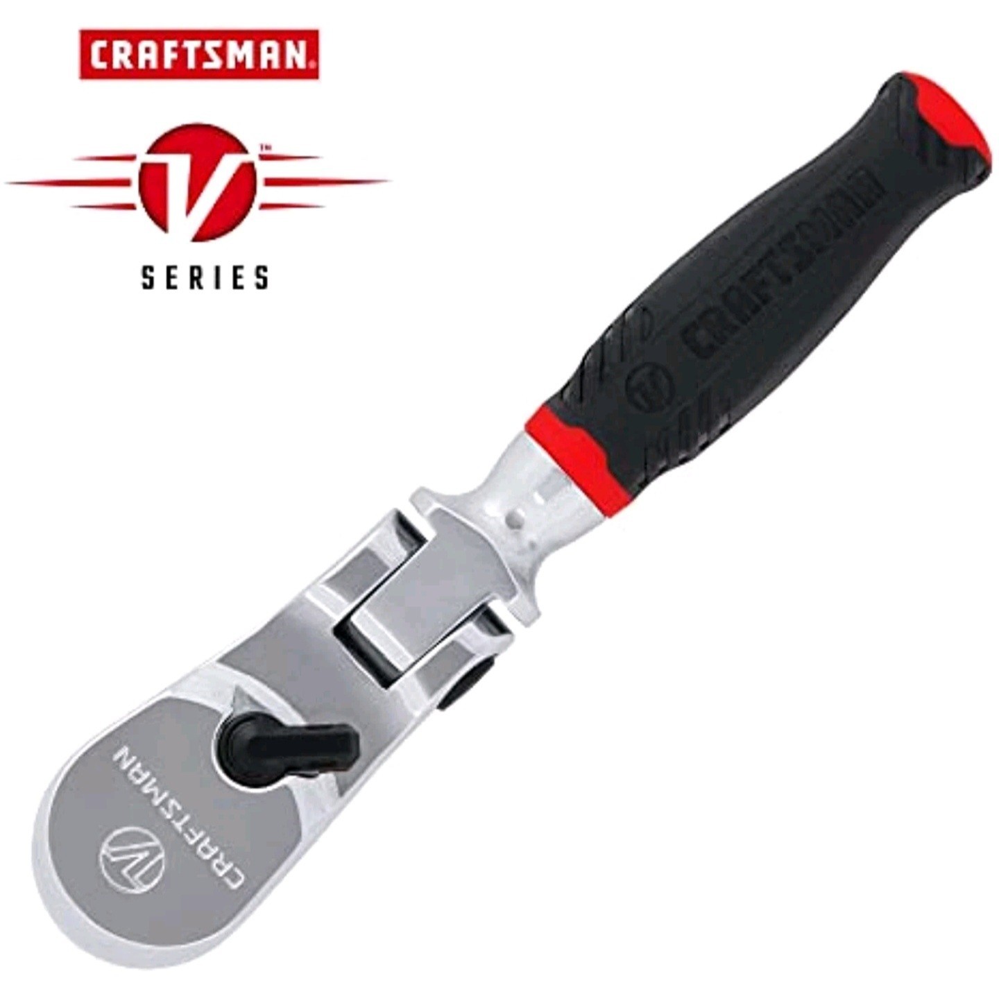 Craftsman V-SERIES Ratchet, 1/4 Inch Drive, 80-Tooth, Flexible Head Comfort Grip