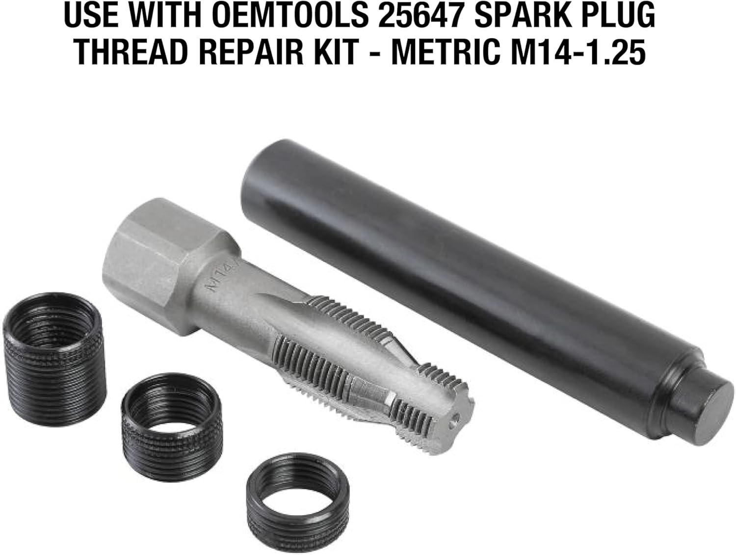 OEMTOOLS 25648 Fix-A-Thread Spark Plug Saver Inserts, Metric, M14-1.25, Black