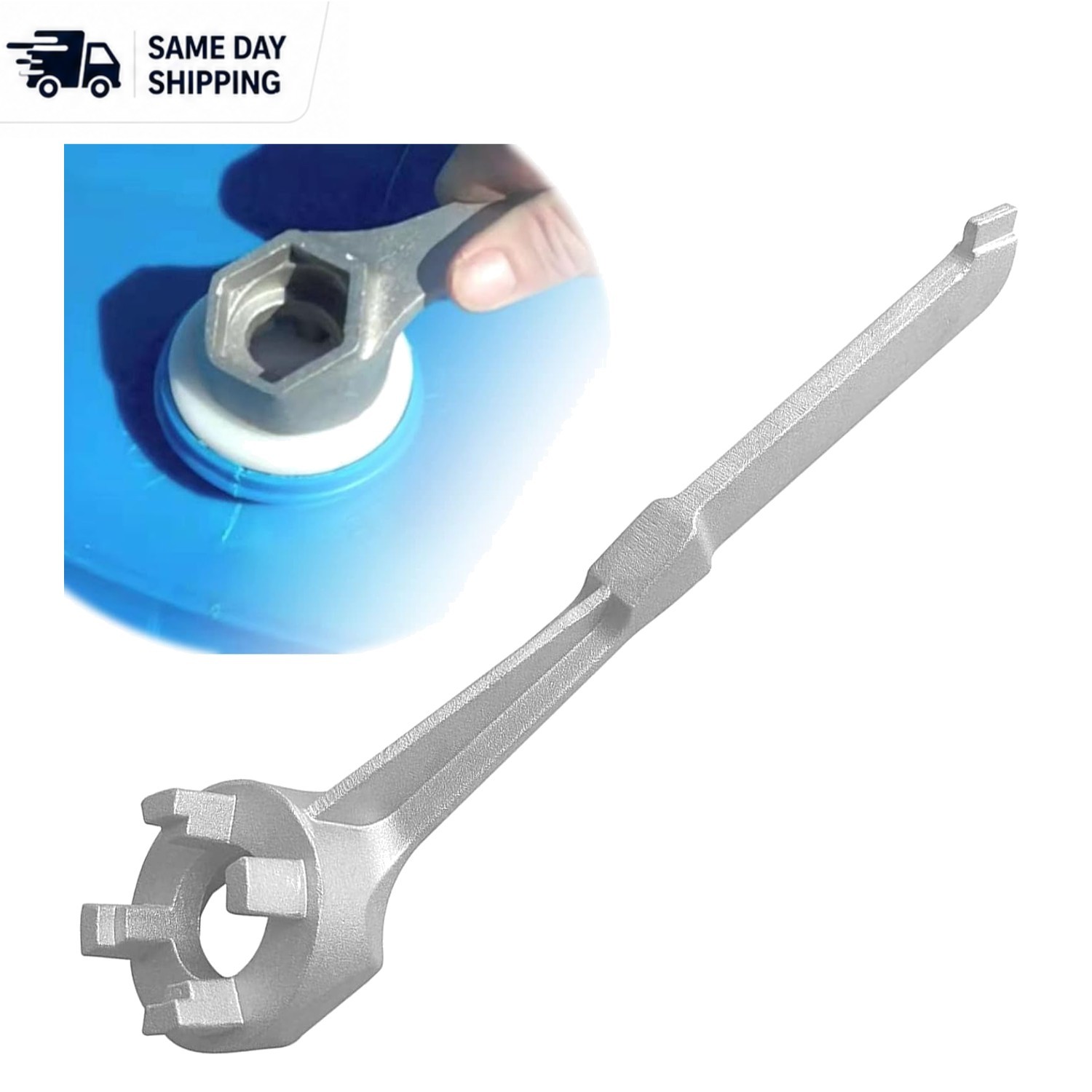 Multi-Functional Aluminum Drum Wrench – Fits Plastic & Metal Bung Caps 2″/3/4″