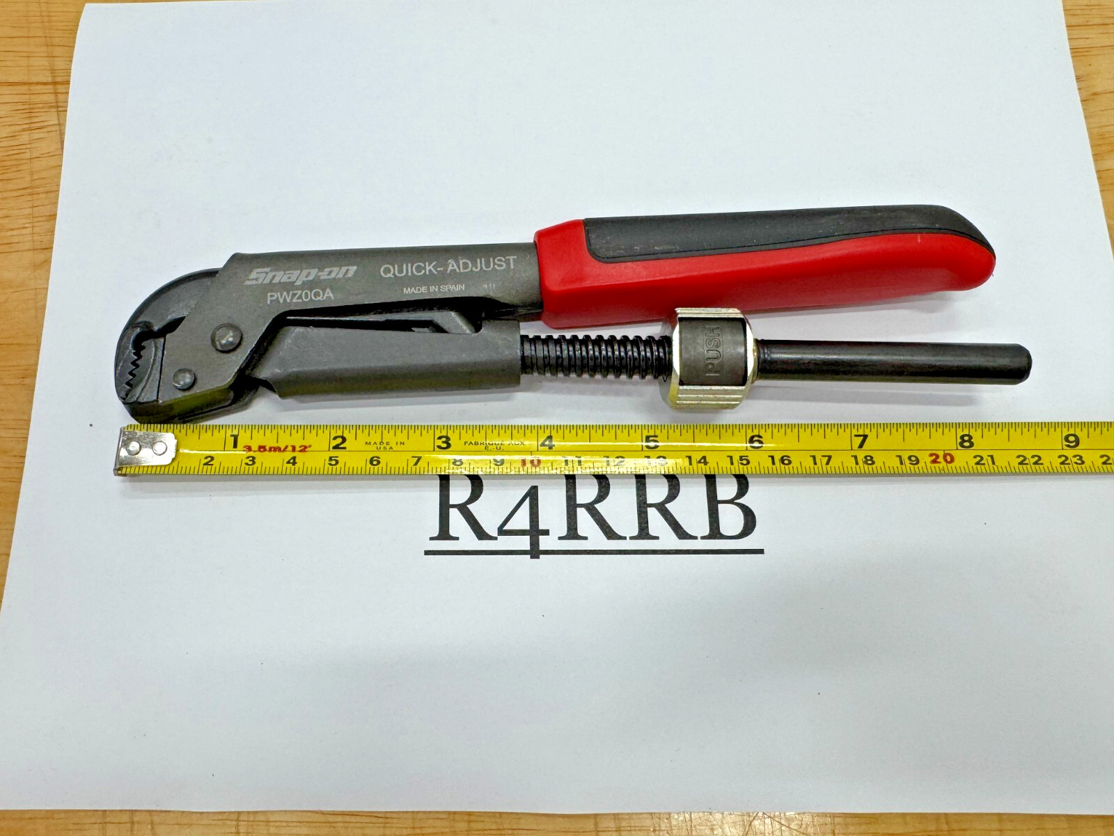 Snap-on Tools NEW RED 8-5/8″ Soft Grip Quick Adjust Pliers Wrench PWZ0QAR