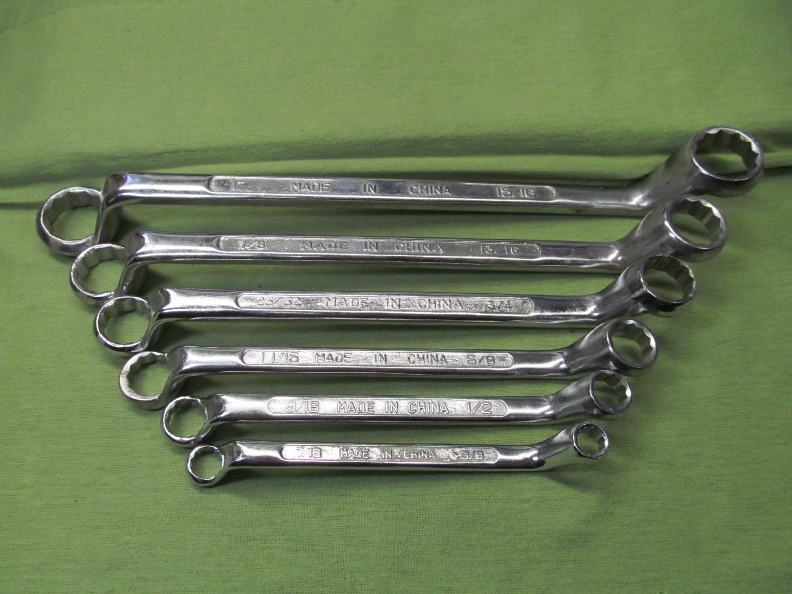 Older China Made 6pc SAE Deep Offset Box End Wrench Set – 3/8″-1″ – Fukung Brand