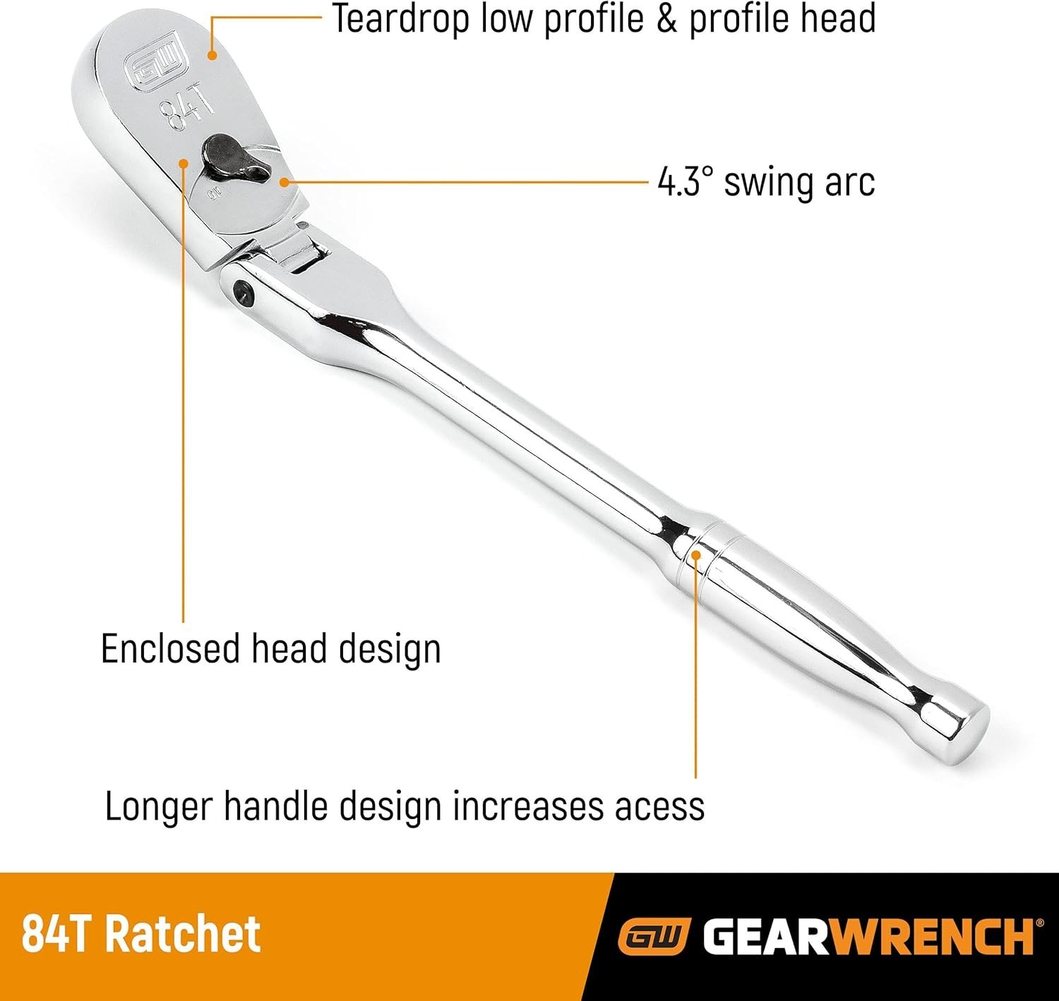 4 Pc. Flex Handle Ratchet Set with Corrosion-Resistant Finish