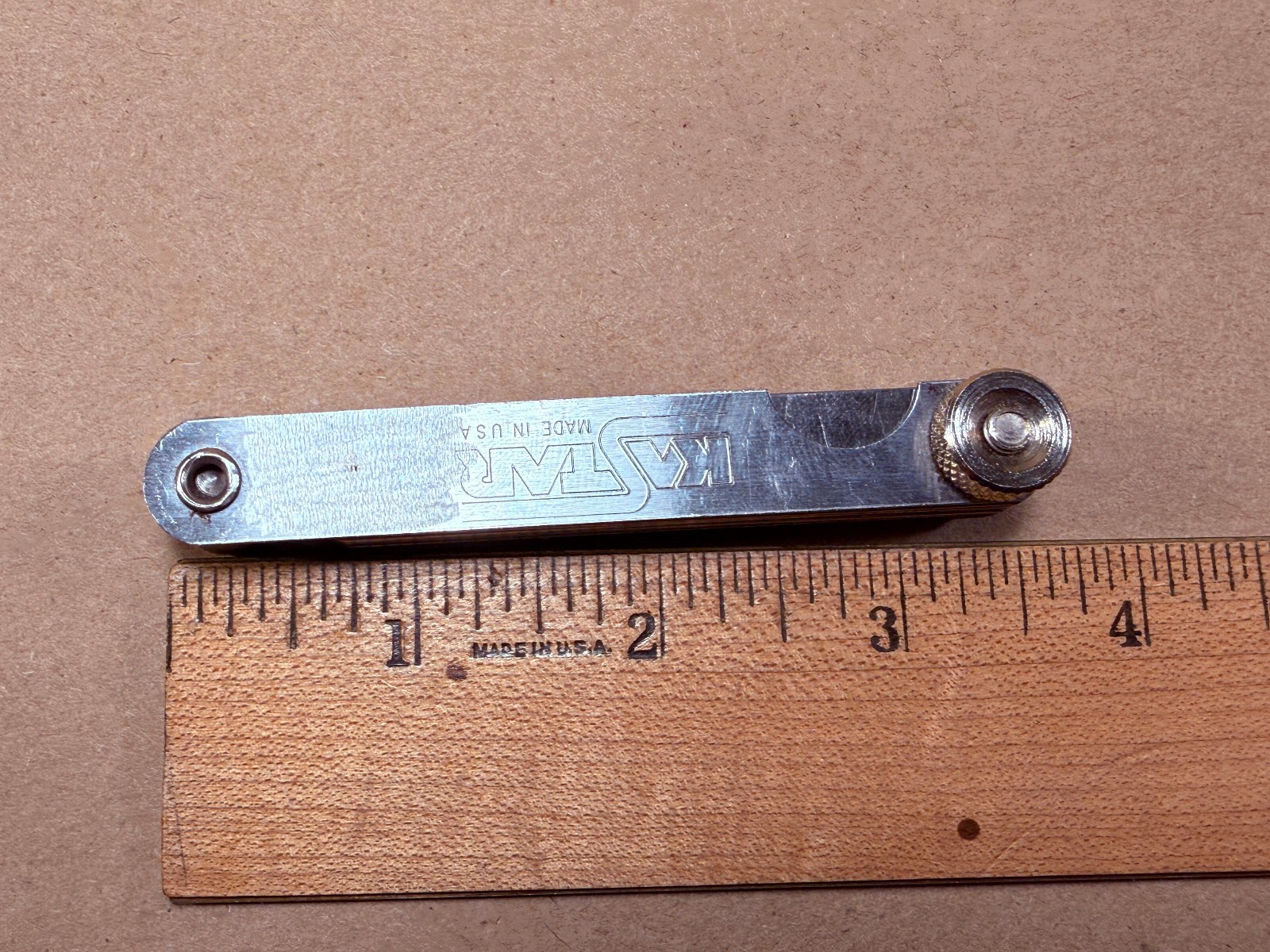 Vintage Kastar Made in USA Feeler Gauge Set Stainless Steel .0015-.025in