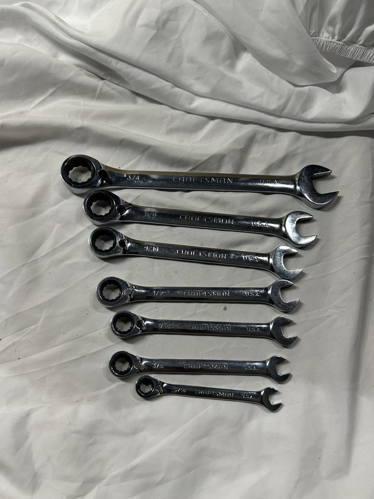 Sears Craftsman 7pc SAE Reversible Ratcheting Wrench Set 42406 GK USA 5/16 -3/4”