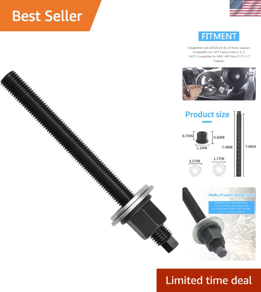Essential Harmonic Balancer Puller for GM LS LT Engines – High Quality Steel
