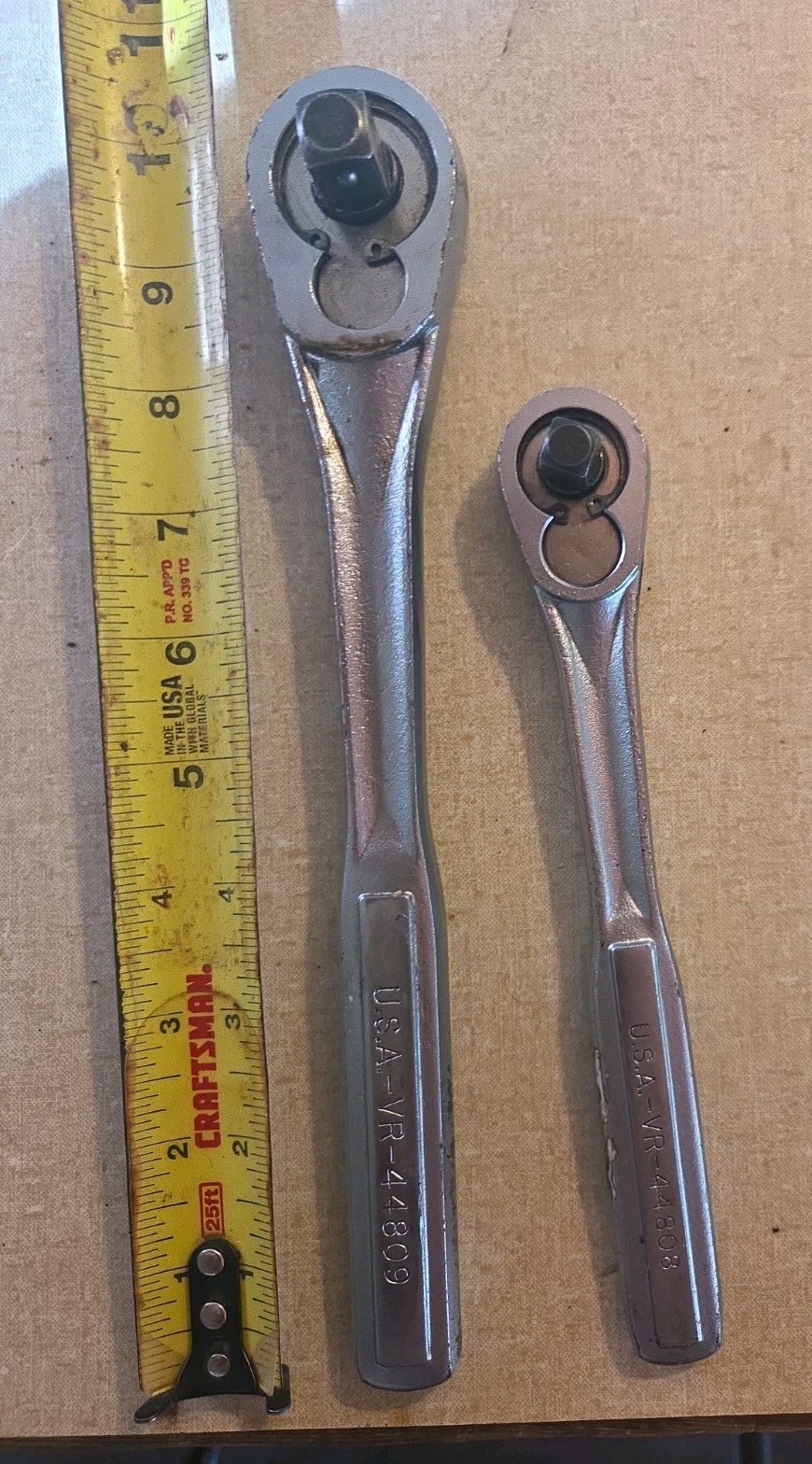 LOT OF 2 Craftsman USA 1/2″ VR 44809 Ratchet 3/8″ VR 44808 ratchet