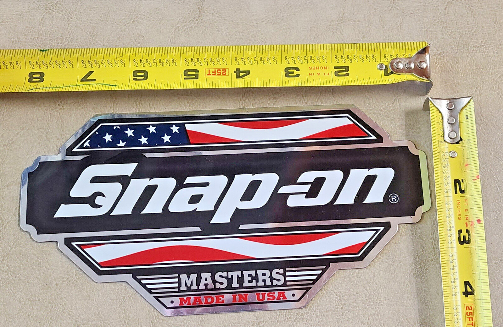 NEW CLASSIC STYLE SNAP-ON ™ TOOLS MASTERS TOOL BOX BADGE EMBLEM 8” MAGNETIC LOGO